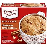 Duncan Hines Perfect Size for 1 Breakfast Muffin & Cake Mix, Ready in About a Minute, Cinnamon Coffee Cake, 4 Individual Pouches
