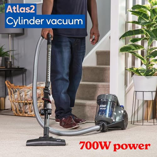 Russell Hobbs® Atlas2 Cylinder Vacuum Cleaner, Lightweight, 2.5L Dust Capacity, Powerful 700W High Efficiency Motor, Triple Dust-Lock Filtration, 3-in1 Multi-Tool, 2 Year Guarantee RHCV3101 - Image 4