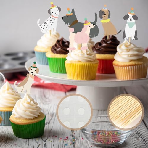 Dcsfadq 36 Stück Hund Cupcake Topper Deko Set, Geburtstag Tortendeko Hund DIY Deko für Muffin Deko, Hund Themen Party Dekoration, Kinder Party