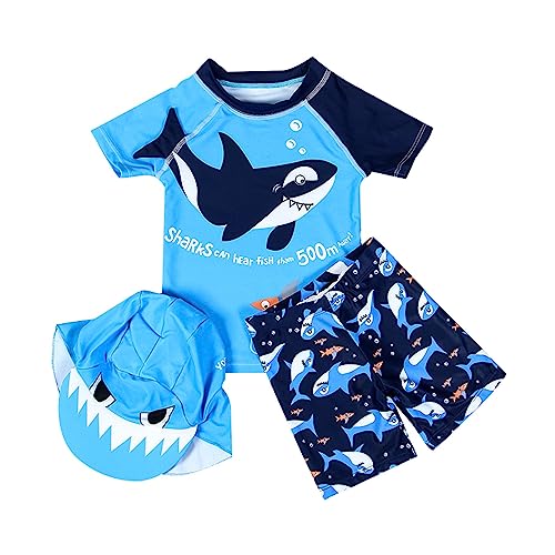 Betadog Boys' Swimsuit Short Sleeve Set Cute Cartoon Print Swimsuit Sun Quick Drying Boys' Swimsuit Bathing