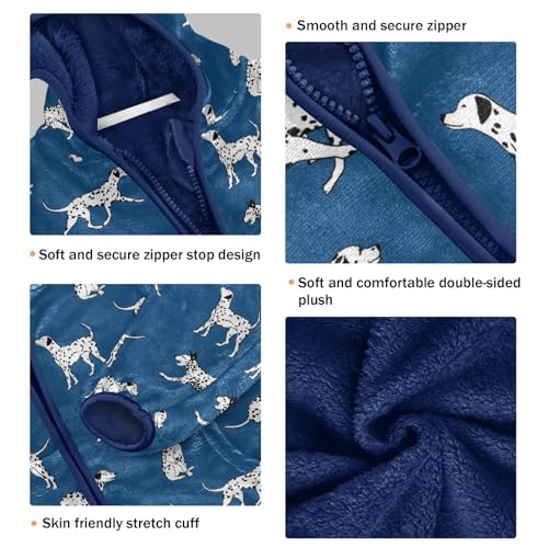 Boys' Fleece Hoody Jacket Zip Up Coat Warm Fall Winter Plush Jacket Dalmatian Dogs Long Sleeve Outerwear3