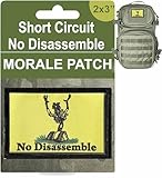 RedheadedTshirts - Short Circuit No Disassemble Funny Morale Patch - Tactical Patch for Military Gear, Backpacks, Operator Baseball Caps, Plate Carriers & Vests - Made in The USA - 2x3 Morale Patches