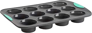 Trudeau Structure Silicone Muffin Pan – 12 Cup, Flexible Silicone with H...