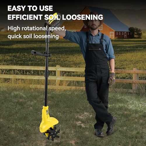 PHIWOS 20V Cordless Tiller Cultivator, Garden Soil Rotavator, 20cm Working Width, 13cm Working Depth, 4.0Ah Battery and Charger Include 2 PHIWOS 20V Cordless Tiller Cultivator, Garden Soil Rotavator, 20cm Working Width, 13cm Working Depth, 4.0Ah Battery and Charger Include - Image 2