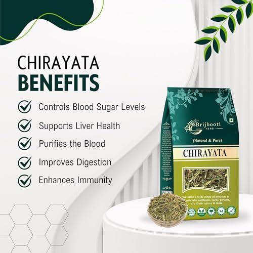 Birju Mahavir 100 Gr Chirayata - Bitterstick - chirata, Natural, 100 gram (BMKB-218)