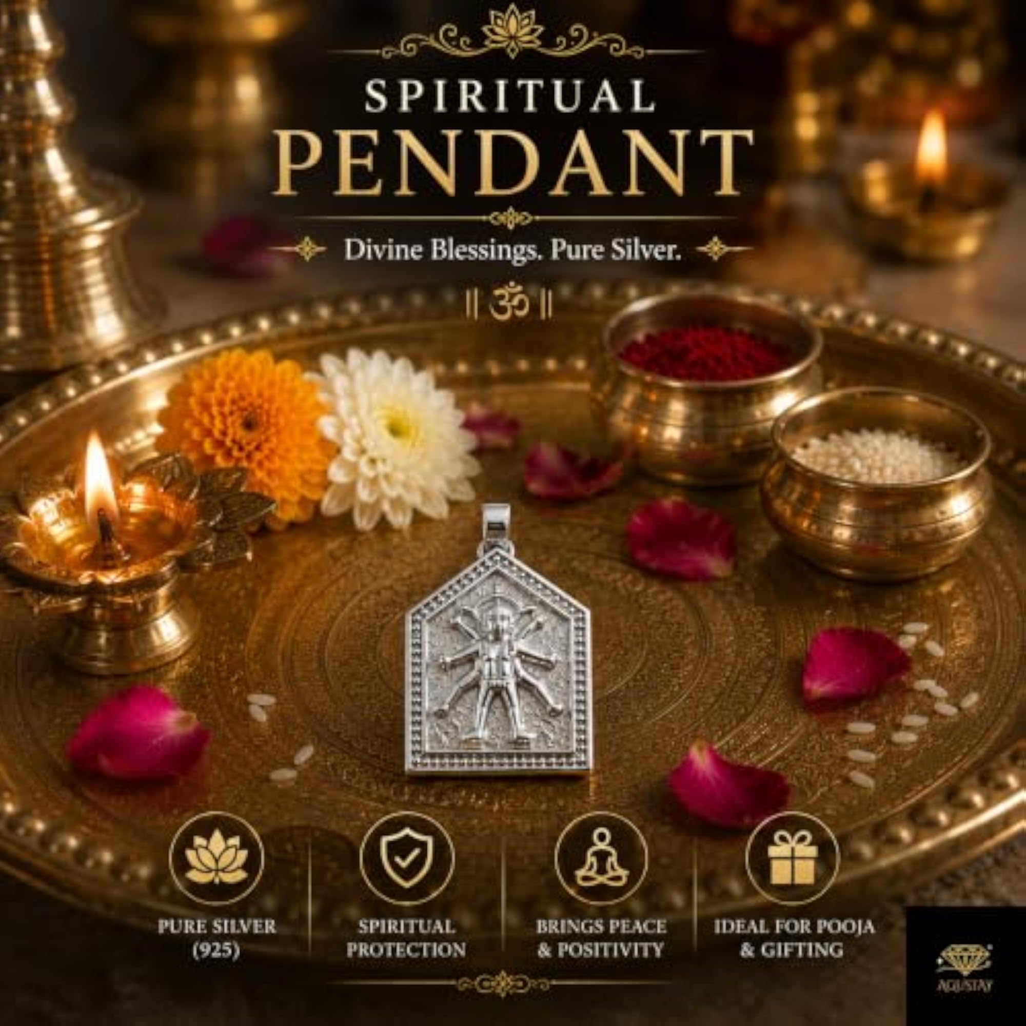 Spiritual Silver Pendant for Men & Women