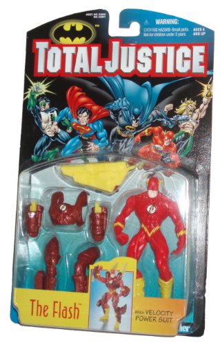 DC Comics Year 1996 Batman Total Justice 5 Inch Tall Action Figure - The FLASH with Velocity Power Suit