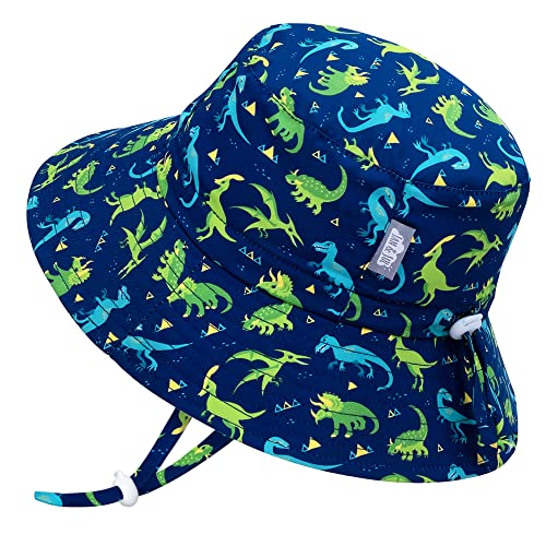 JAN & JUL Kids Quick Dry Beach Bucket Sun-Hat for Swimming (L: 2-5 Years Dinoland)