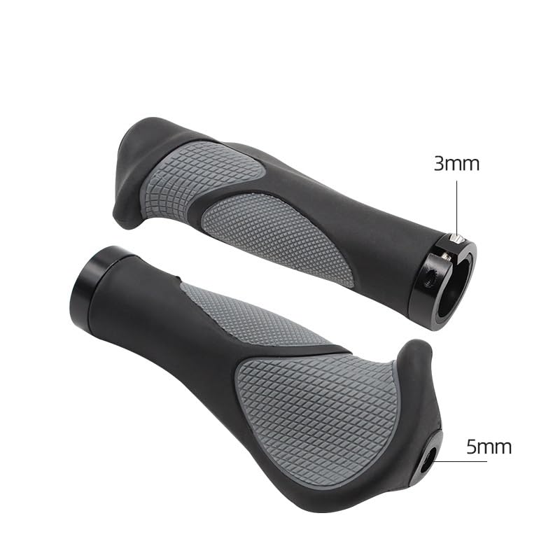 PoignéE VTT Poignées ergonomiques de vélo, Guidon, boîtier en Caoutchouc, Ton antidérapant, Repose-Main de Cyclisme, extrémité de la Barre d'absorption des Chocs PoignéE Moto (Color : A Style)