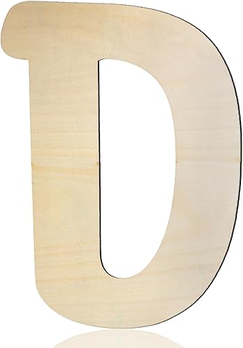 Letras de madera de 8 pulgadas, letra D de madera de 15 pulgadas de grosor, letras del alfabeto de madera sin terminar para decoración de pared,