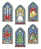 Design Works Crafts Stained Glass Counted Cross Stitch Ornament Kit, White