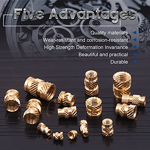 Glarks 145Pcs M2 M3 M4 M5 M6 Female Thread Knurled Nuts Brass Threaded Insert Embedment Nuts Assortment Kit for 3D Printer - Image 4
