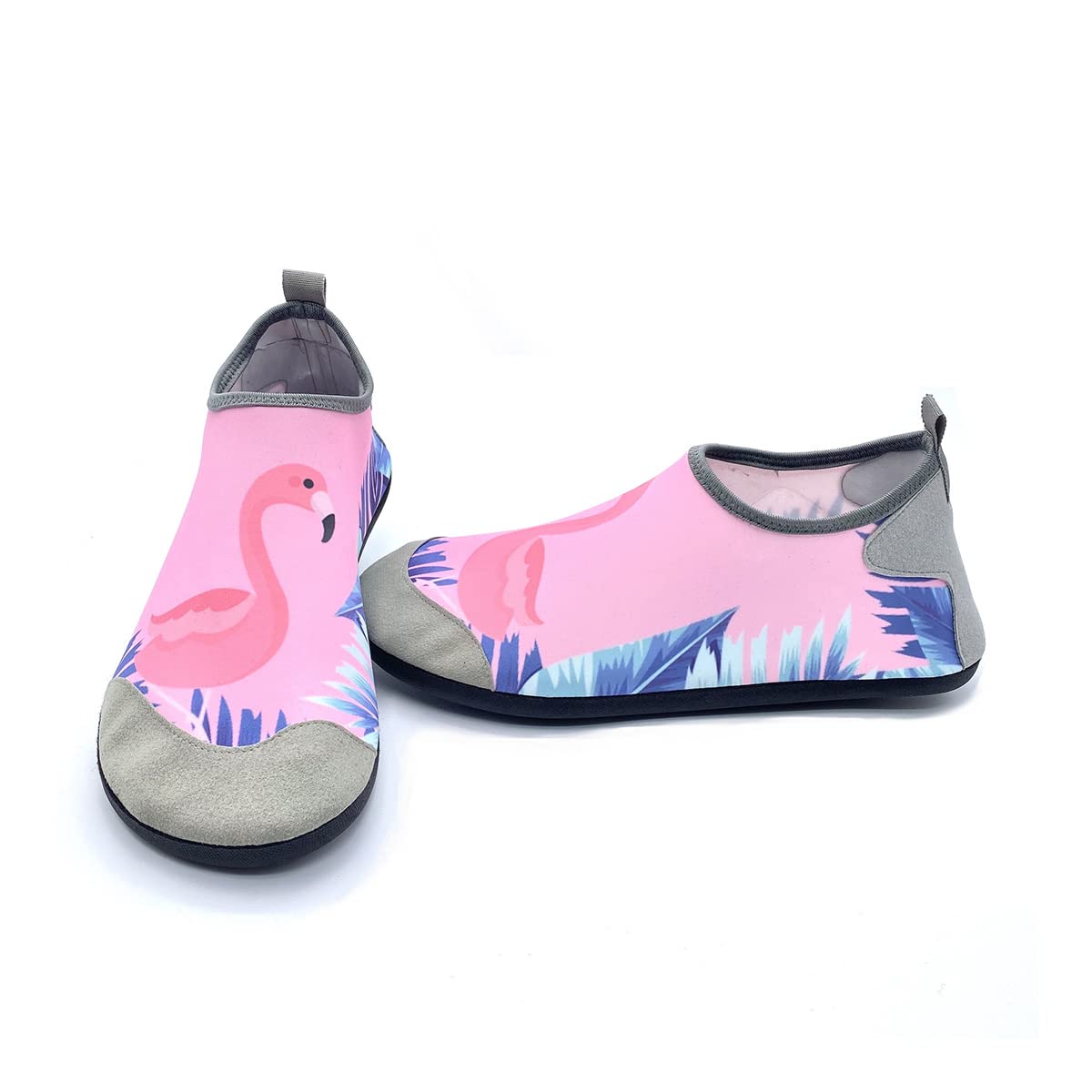 AUXDIQ Water Shoes Outdoor Quick Dry Unisex Sports Aqua Shoes for Beach Diving Snorkeling Surfing Mens Womens Flamingo Size 3/4