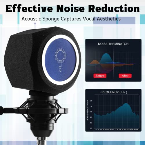 Pop Filter For Mic, Professional Microphone Isolation Shield, Sound-Absorbing & Noise Cancellation High Density Foam, Acoustic Microphone Windscreen For Recording, Singing, Podcasts, Livestream #TOP3