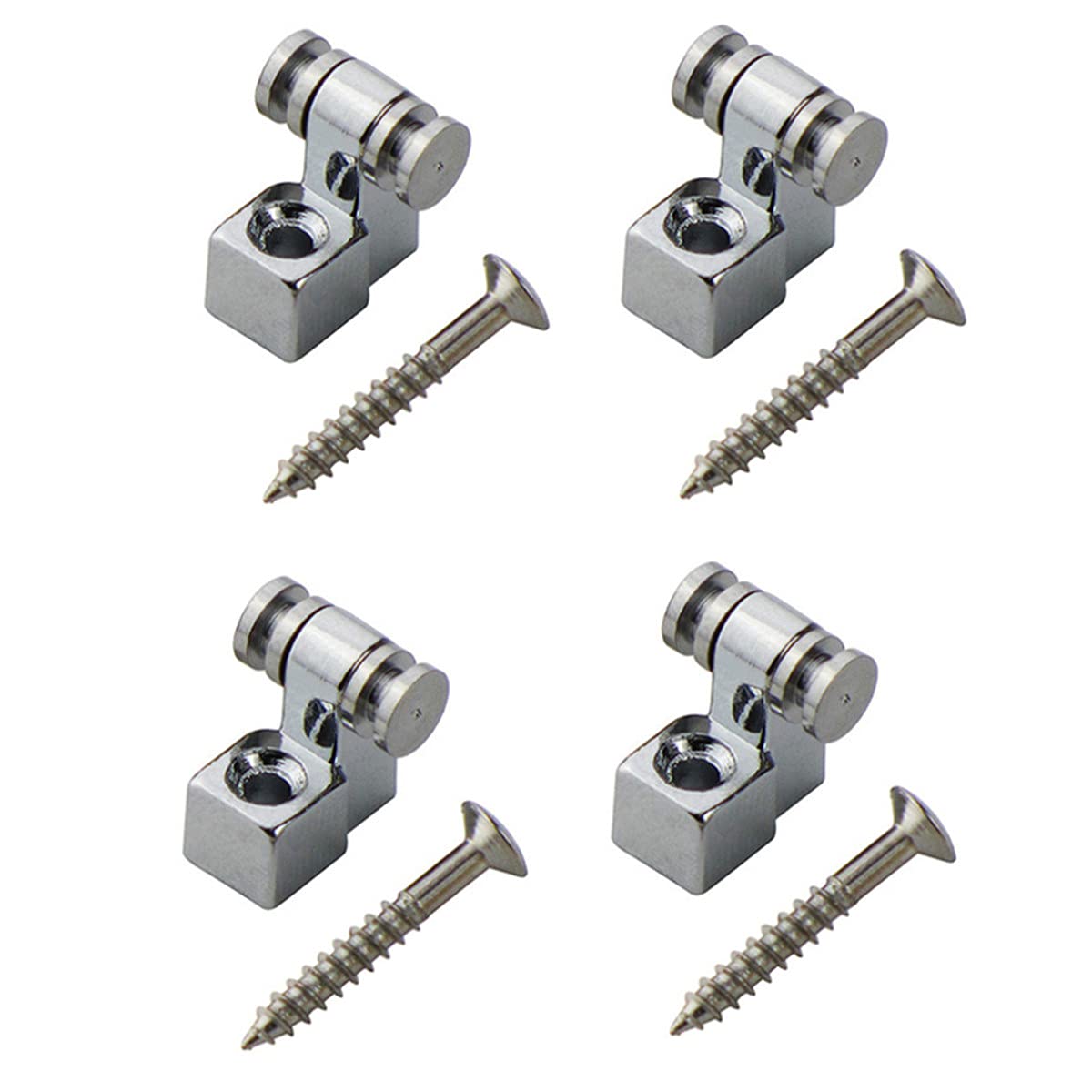 4 Pcs Roller Guitar String Tree Guides Retainers with Mounting Screws Guitar Accessories for Fender Strat Stratocaster Tele Telecaster Electric Guitar