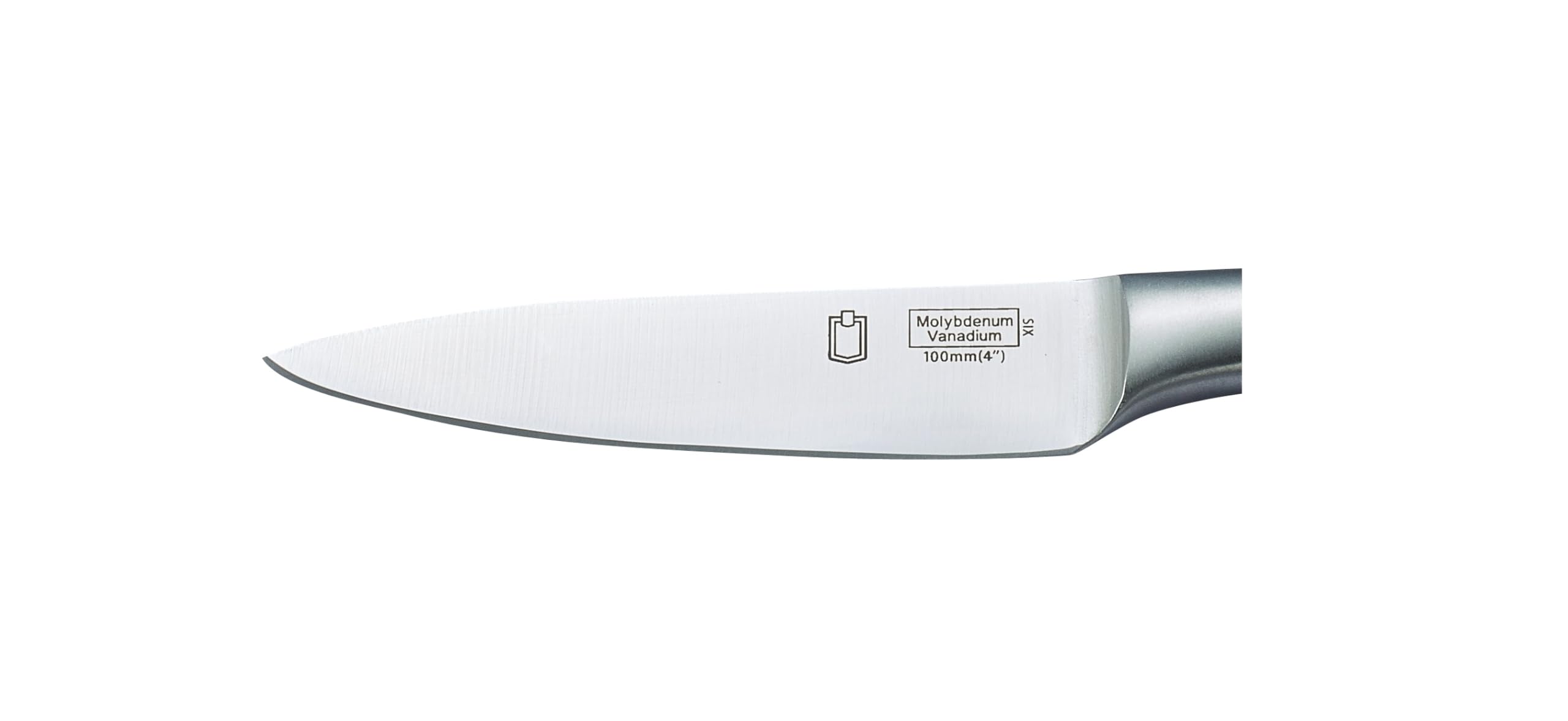 Metro - Coltello sbucciatore professionale, lunghezza lama 10 cm, in acciaio al vanadio molibdeno, coltello da frutta e verdura