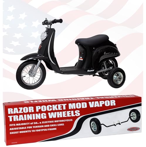 Image of Hardline products USA Wheels for Tots Training Wheels for Razor Pocket Mod Vapor Scooter