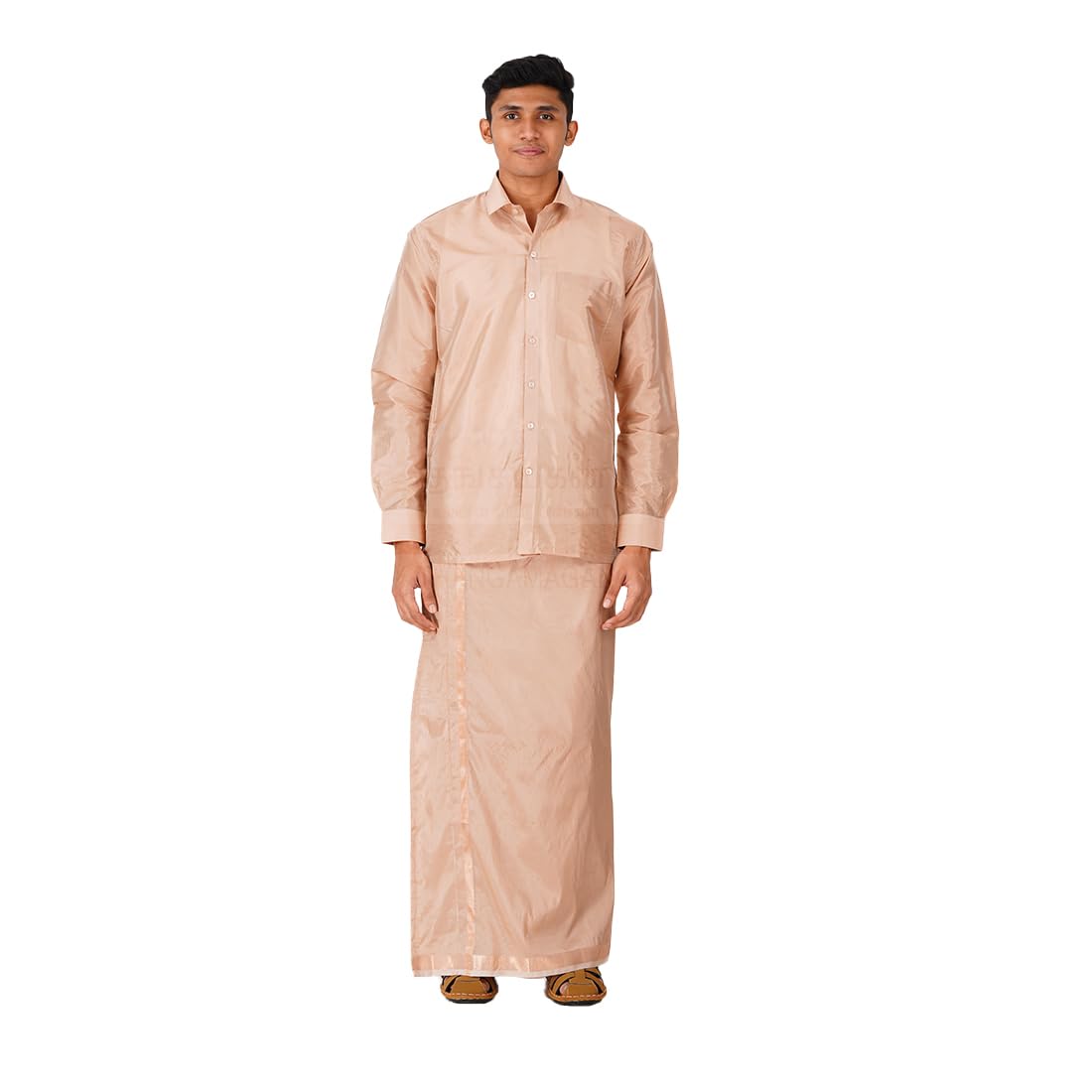 THANGAMAGANAshai Color Full Sleeve shirt Only (Size : 50, Color : Light Copper-A)