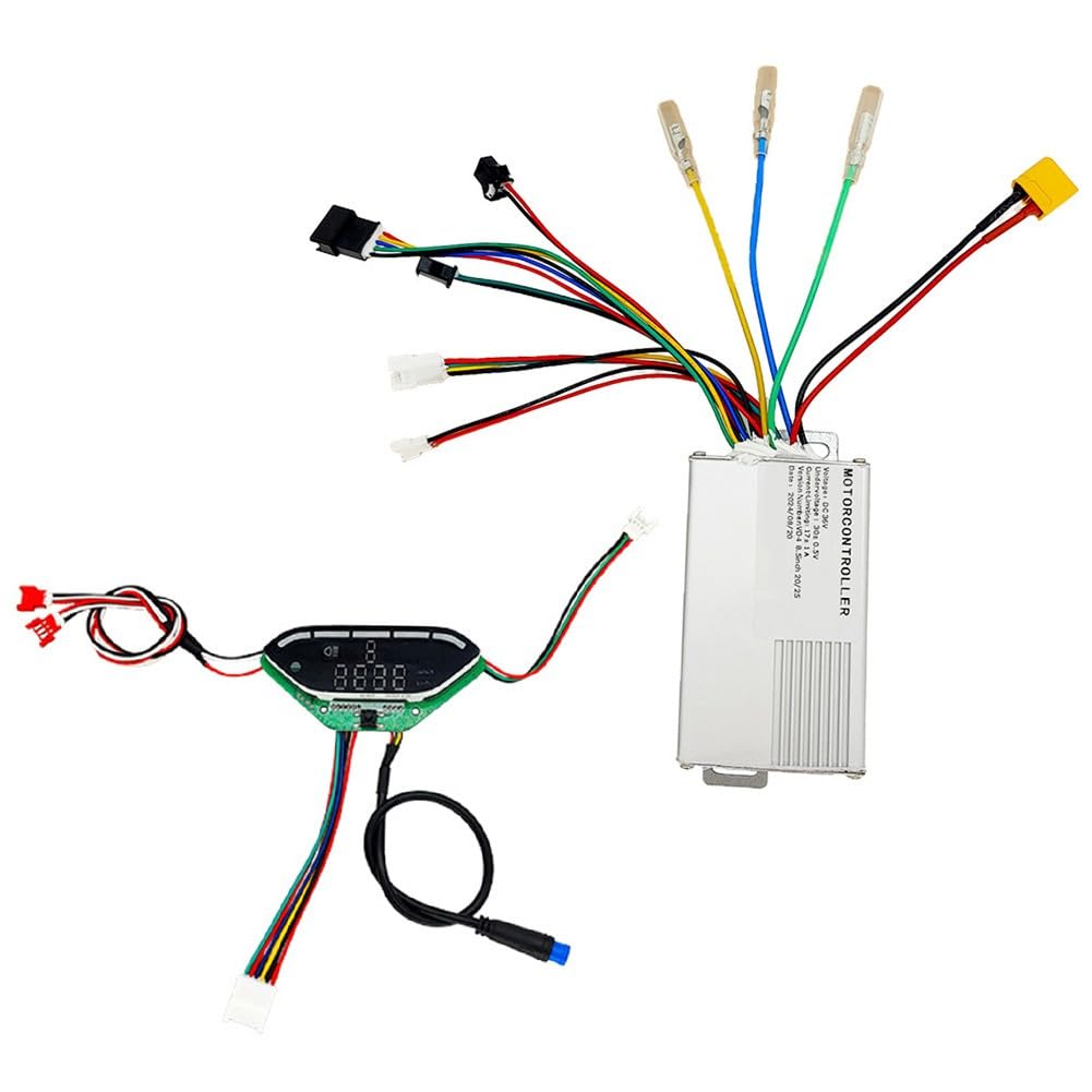 Elektroroller-Display-Controller-Set, 36 V, 350 W, 17 A, für E9T, Messgerät und Controller aus Aluminiumlegierung mit weißer Oberfläche, kompatibler Ersatz für beschädigte Einheiten