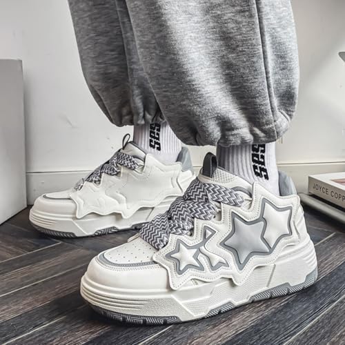 Men’s Fashionable Thick-Soled Skateboard Shoes - Dual-Density EVA Midsole Vulcanized Rubber Toe Cap Honeycomb Mesh Upper Wave-Pattern Outsole - Comfy for Skateboarding, Campus Walking & Street Style3