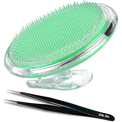 Exfoliating brush to treat And prevent razor bumps And ingrown hairs-including tweezers-eliminate shaving irritation For Face, Armpit, Legs, Bikini line-solution For Men And Women by Silky Skin Cover