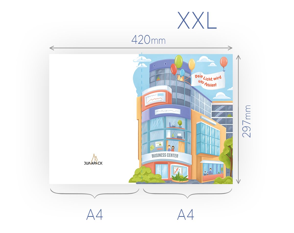 KE Tarjeta De Despedida XXL – Tarjeta Plegable Para Colegas De Trabajo, Adiós, Tarjeta De Despedida Con Sobre, Formato DIN A4, Diseño: Pingüino