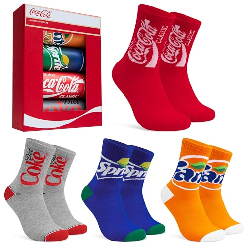 Coca Cola Weihnachtsmann 3 Coca-Cola Socken Herren Lang Bunte Herrensocken mit Motiv von Cola...