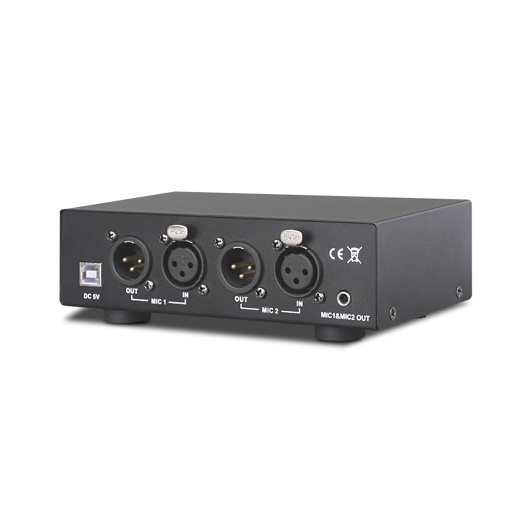 2X Alimentatore Phantom 48V A 2 Canali, Alimentazione Phantom Compatta Universale per Apparecchiature di Registrazione Musicale con Microfono A Condensatore