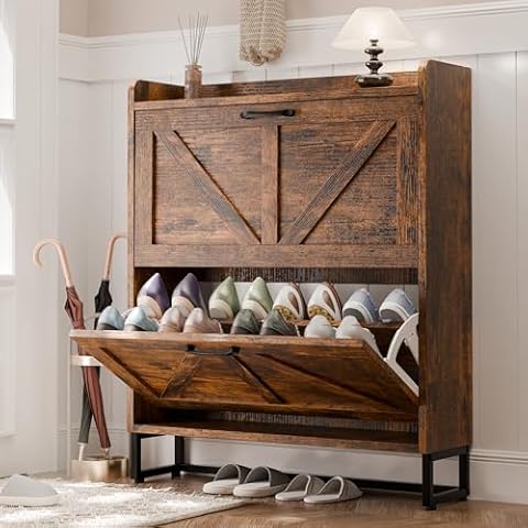 MU Shoe Storage Cabinet with Flip Drawers Cover