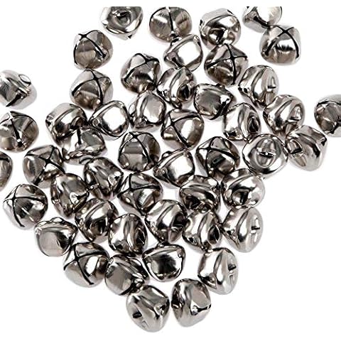 Kleenes Traumhandel Pack of 100 Small Bells 15 mm Iron with Eyelet, silver, 15 mm Cover