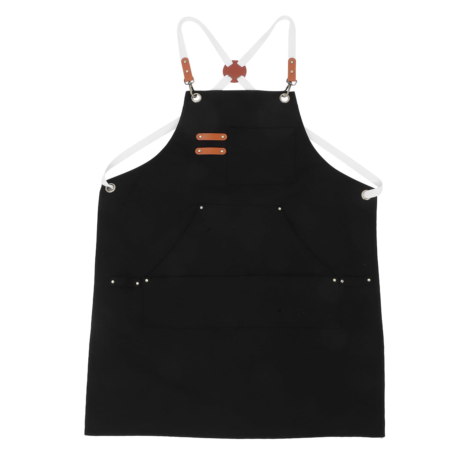 Delantal de Lona Negro con Múltiples Bolsillos para Trabajo Cocina y Barbacoa Resistente y Ajustable Adecuado para Carpintería Jardinería y Taller Delantal Multiusos para