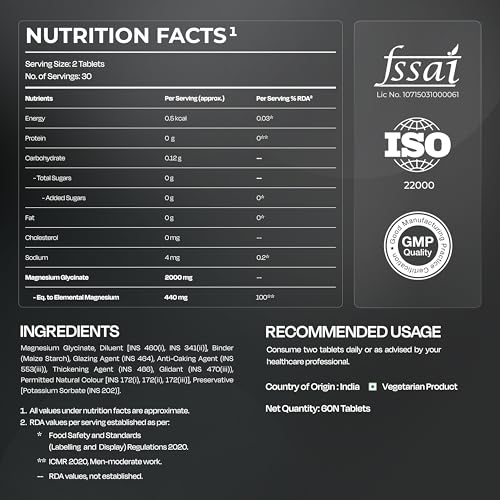 Nutrabay Magnesium Glycinate 2000mg, 60 Tablets 2 g - Image 6