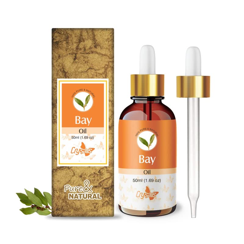 Image of Crysalis Bay (Laurus Nobilis) Oil|100% Pure & Natural Undiluted Essential Oil Organic Standard For Skin & Hair Care|Therapeutic Grade Oil,Controls Dandruff & Even Tones Skin - 50ML With Dropper