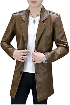 Amazon | [PERCOOL] レザーコート メンズ ハーフ丈コート