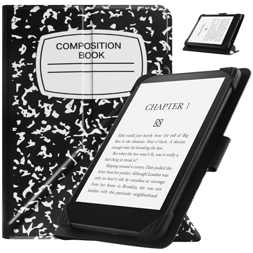 HGWALP Universal Case for 6.8 inch 7 inch eBook Readers,Slim PU Folio Cover Case with Stand for 6.8 inch 7 inch Touchscreen E-Readers-Composition Book