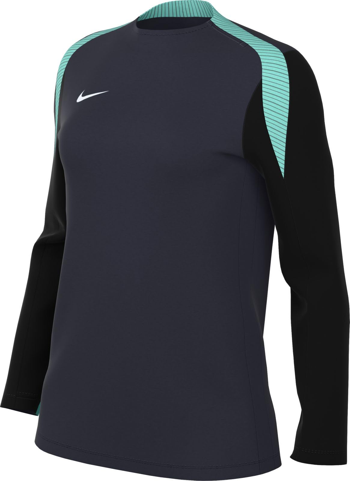 Nike FD7567-454 W NK DF STRK24 Crew TOP K Sweatshirt Women's Obsidian/Hyper Turq/Black/White Size XL