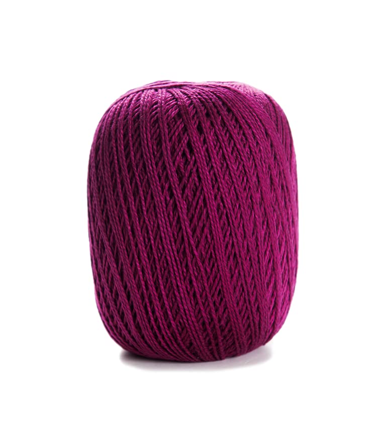 Image of CIRCULO Anne Yarn for Crocheting & Knitting, 100% Mercerized Brazilian Virgin Cotton, Soft Fingering Weight, 547 Yds, 5.19 Oz - Color 3794 Bordeaux