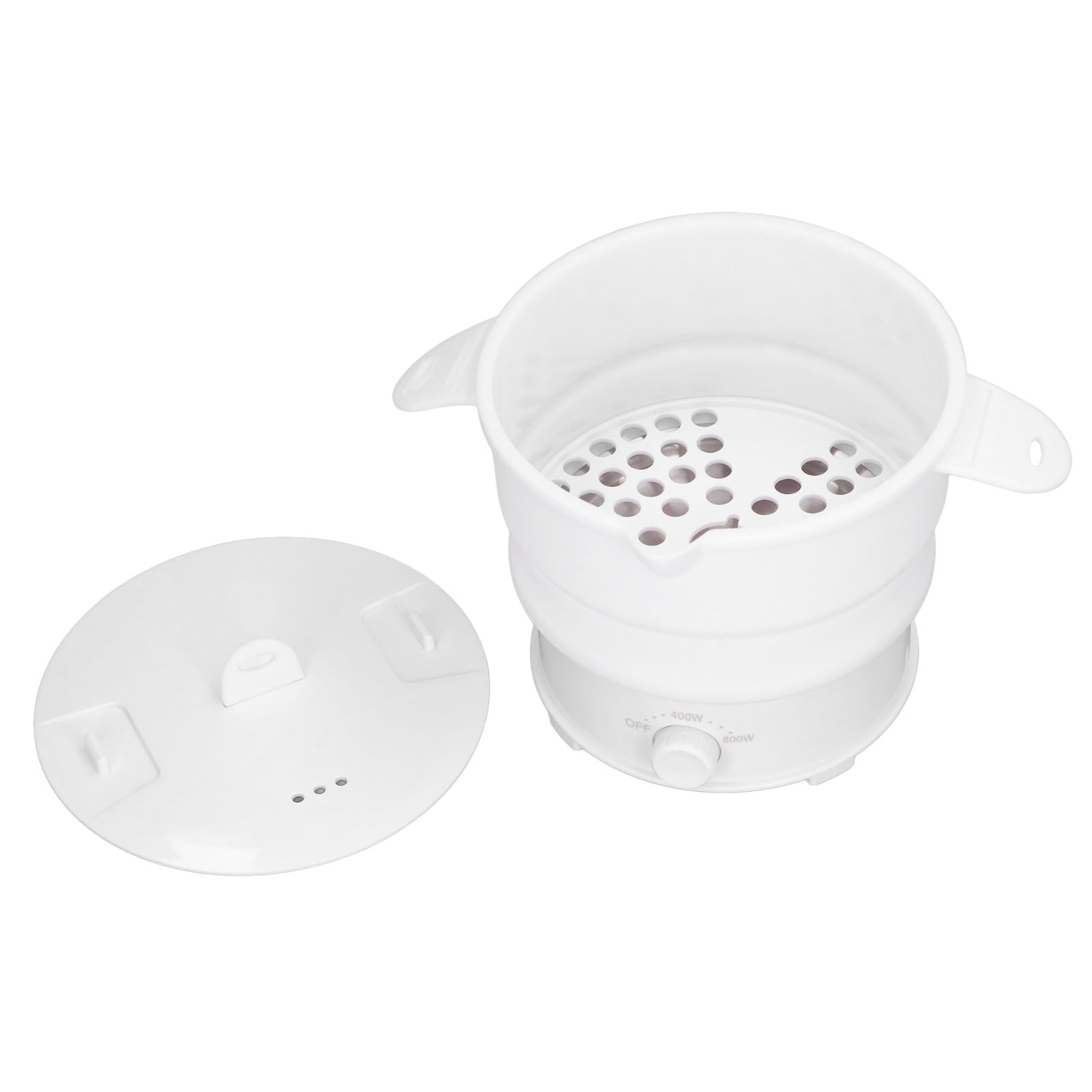 Foldable , 1.2L Food Grade Silicone Cookerware Boiling Water Steamer Travel Foldable Electric Pot for Camping (US Plug 110V)