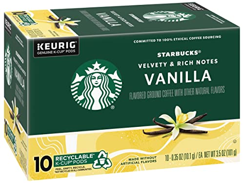 Image of Starbucks Flavored Coffee K-Cup Pods, Vanilla Flavored Coffee, Made without Artificial Flavors, Keurig Genuine K-Cup Pods, 10 CT K-Cups /Box (Pack of 3 Boxes)