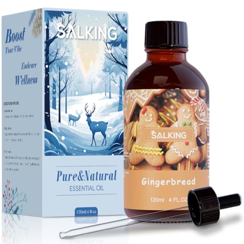 SALKING Gingerbread Fragrance Oil, 120ml (4 Fl Oz) Premium Essential Oils for Diffuser, Candle...