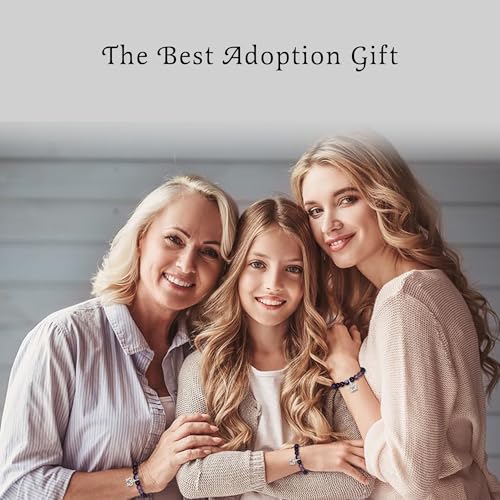 Image of LZ EMOTION Natural Stone Adoption Bracelet Adoption Jewelry with Adoption Symbol Adoption Day Gifts for Adoptive Parents Gotcha Day Gift, Thank You Gifts