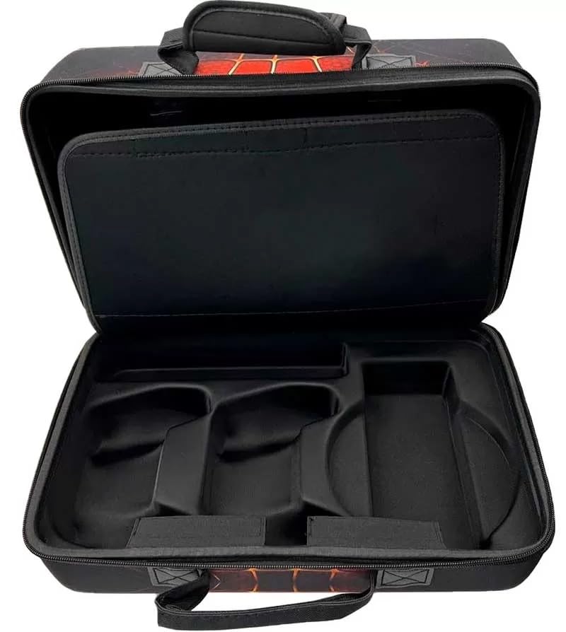 Image of New World Storage bag for PS5 Slim ,Hard Travel Carrying Case Compatible for PS5 Slim Disc and Digital , Waterproof Shoulder Bag with Both Side Compartments Travel Accessories for PS5 Slim (Red-Spider)