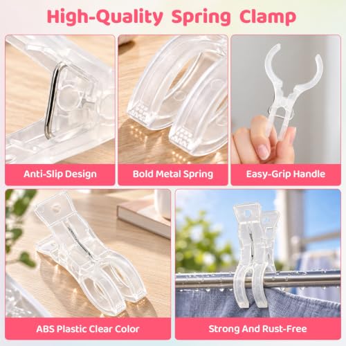 GRENTOOL 10 Clear Spring Clamps + 100 260 Balloons, Balloon Arch Clips Kit - image 3