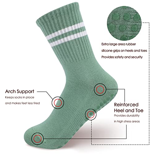 Image of 3 Pairs Grip Socks Yoga Socks with Grips for Women Non Slip Socks for Pilates, Workout, Ballet, Dance, Hospital Sock