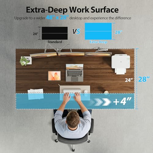 Image of Agilestic Electric Standing Desk, 63 x 28 Inches Height Adjustable Desk, Sit Stand up for Work Office Home, Ergonomic Rising Computer Table with Memory Preset, Dark Walnut