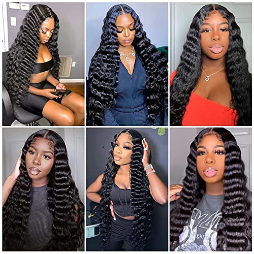 Suerkeep Loose Deep Wave Bundles With Closure 12A Peruvian 100% Unprocessed Virgin Human Hair Extensions Loose Wave Bundles With Closure 26 Inch24 Inch22 Inch With 18"Closure Long Curly Bundles With Closure Human Hair Natural Black Color thumb #5