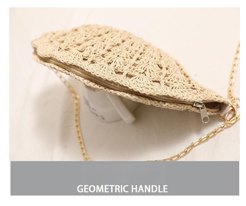 New summer shell straw bag ladies fashion beach vacation shopping accessories3