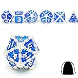 Metal Dice Sets with Flannel Bag, 7PCS DND Metal Dice, Dragon Scales Design Polyhedral Dice Set, for...