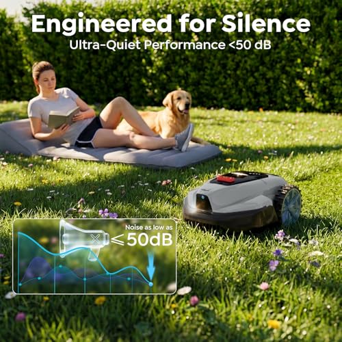 YARDCARE V3 Robot Lawn Mower with Vision Navigation, 150+ Obstacle Detection and App Control, 50 dB Quiet, with Spiral Mowing Mode and Rain Sensor, robotic lawn mower for small to medium‑sized gardens - Image 5