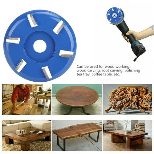 Herchr HERCHRF28OMVQTIH-11 Stump Remover Angle Grinder Wood Carving Disc 6 Teeth Chainsaw Mill Cutter Woodworking Blade Tools Chainsaw Wheel Chain Saw Disc Saw Blade Grinder Wood Carving Disc thumb #6